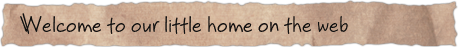 Welcome to our little home on the web