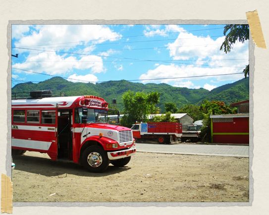 The public buses throughout Nicaragua – often painted multiple colors – were originally school buses in America 'The public buses throughout Nicaragua – often painted multiple colors – were originally school buses in America