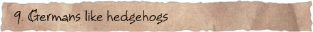9. Germans like hedgehogs