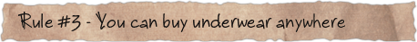 Rule #3 &ndash; You can buy underwear anywhere