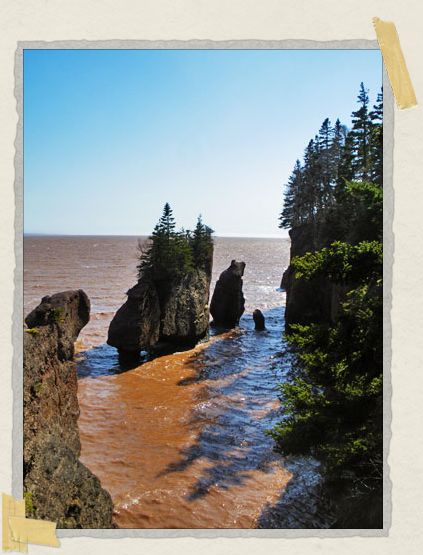 This is a classic view of the Hopewell Rocks during high tide. These rocks are one of the favorite places to see the difference in the tidal range... 'This is a classic view of the Hopewell Rocks during high tide. These rocks are one of the favorite places to see the difference in the tidal range...