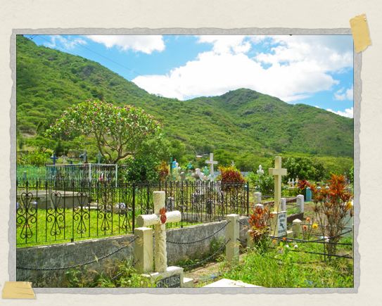A gorgeous cemetery in the shadow of the lush mountains near Jinotega 'A gorgeous cemetery in the shadow of the lush mountains near Jinotega