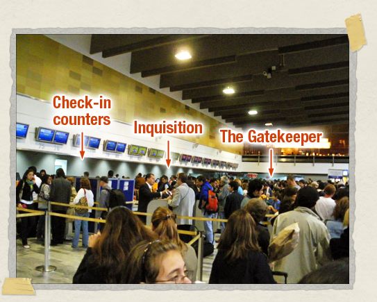 The Gatekeeper and Inquisition lie between you and checking in 'The Gatekeeper and Inquisition lie between you and checking in