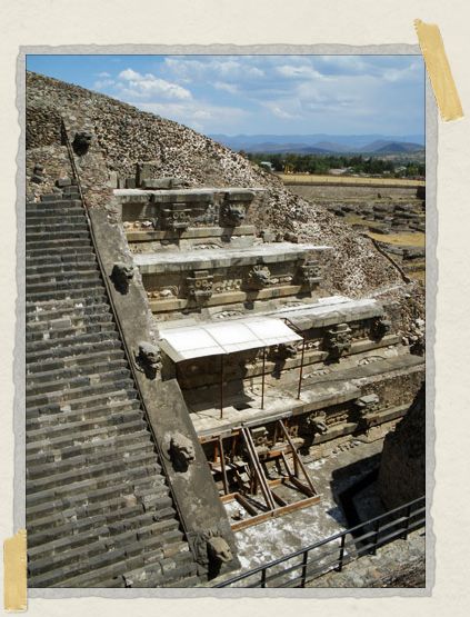 Excavations taking place on one of the many pyramids in the complex 'Excavations taking place on one of the many pyramids in the complex