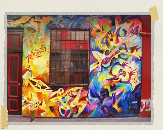 A handful of buildings had some intriguing and colorful graffiti on them. And if you look closely in this one, you can see two hedgehogs and a Klaus in the reflection. 'A handful of buildings had some intriguing and colorful graffiti on them. And if you look closely in this one, you can see two hedgehogs and a Klaus in the reflection.