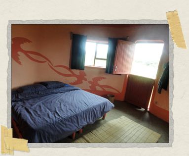 'Inside our comfy rondavel