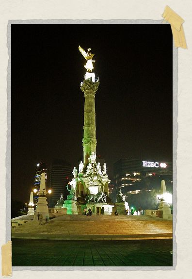 Mexico City's iconic Independence Monument at night 'Mexico City's iconic Independence Monument at night