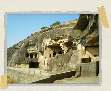 'The Buddhist caves at the southern end of Ellora